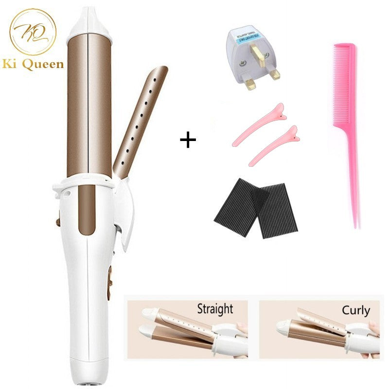 2 In 1 Curling Iron Hair Straightener Gold+6 Gifts