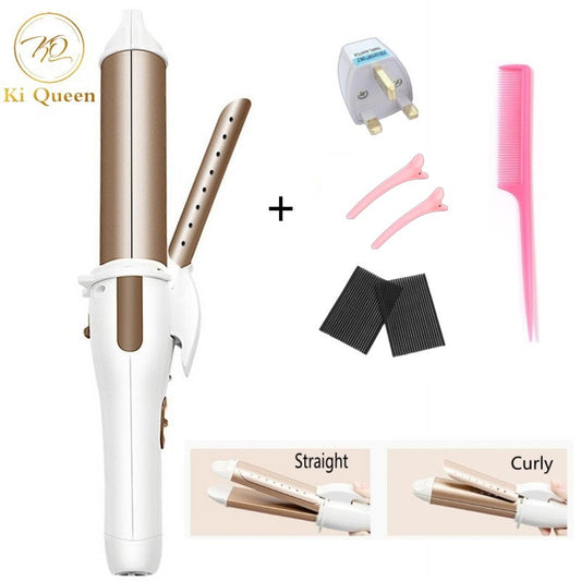 2 In 1 Curling Iron Hair Straightener Gold+6 Gifts