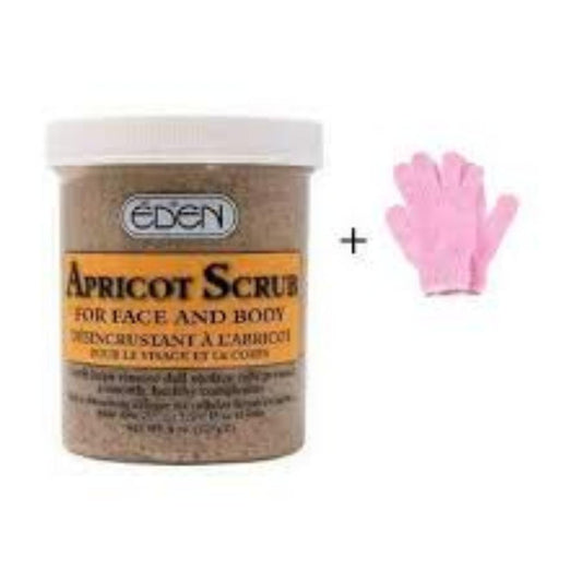 Eden Apricot Scrub For Face And Body + Exfoliating Gloves