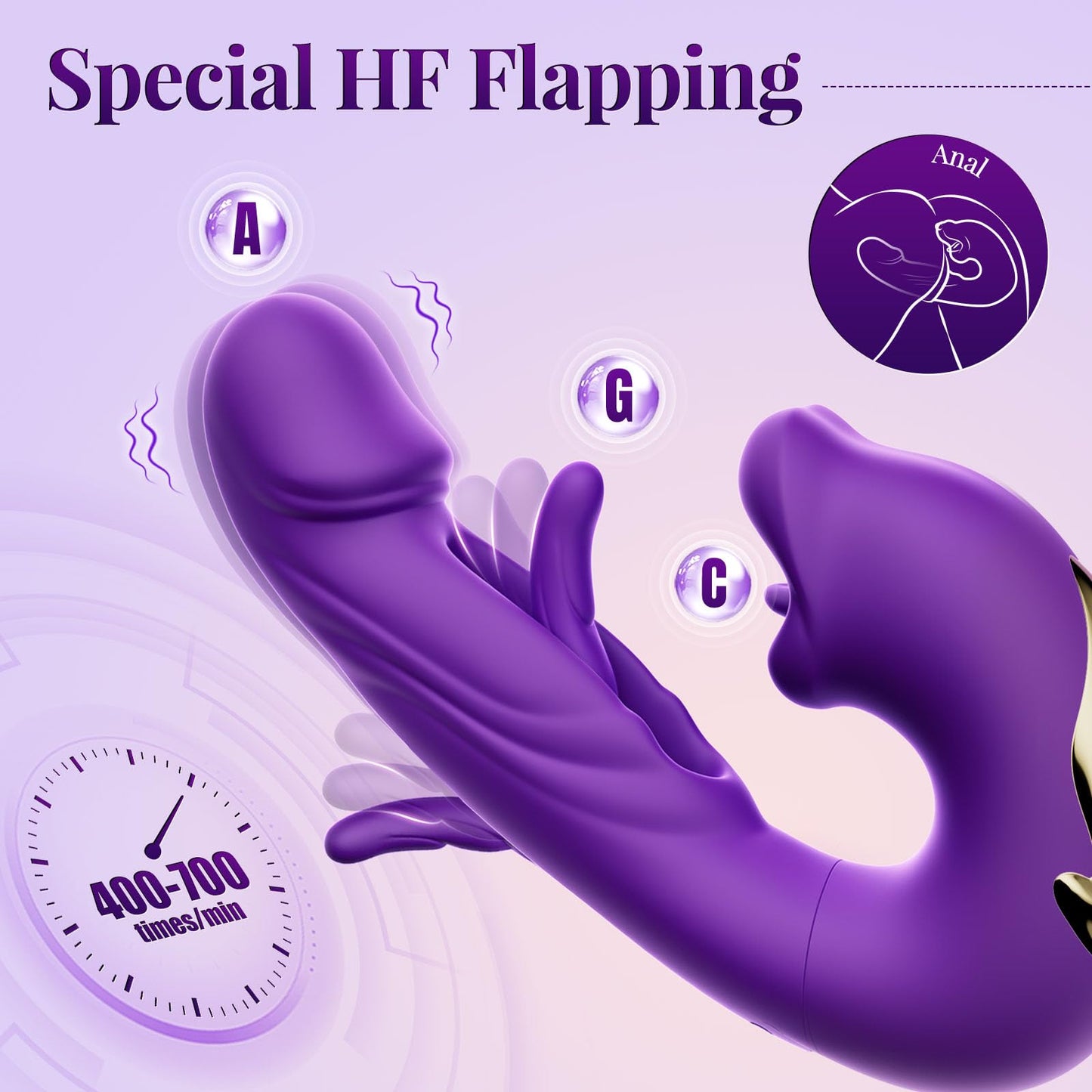 Flapping Vibrators Sex toy APP Remote control Vibrator with 7 Flapping&Licking Modes Adult toys Hollow Design Sex toys Vibrater for Women Thrusting Sex machine Vibrating Sex toys 4couples men & women