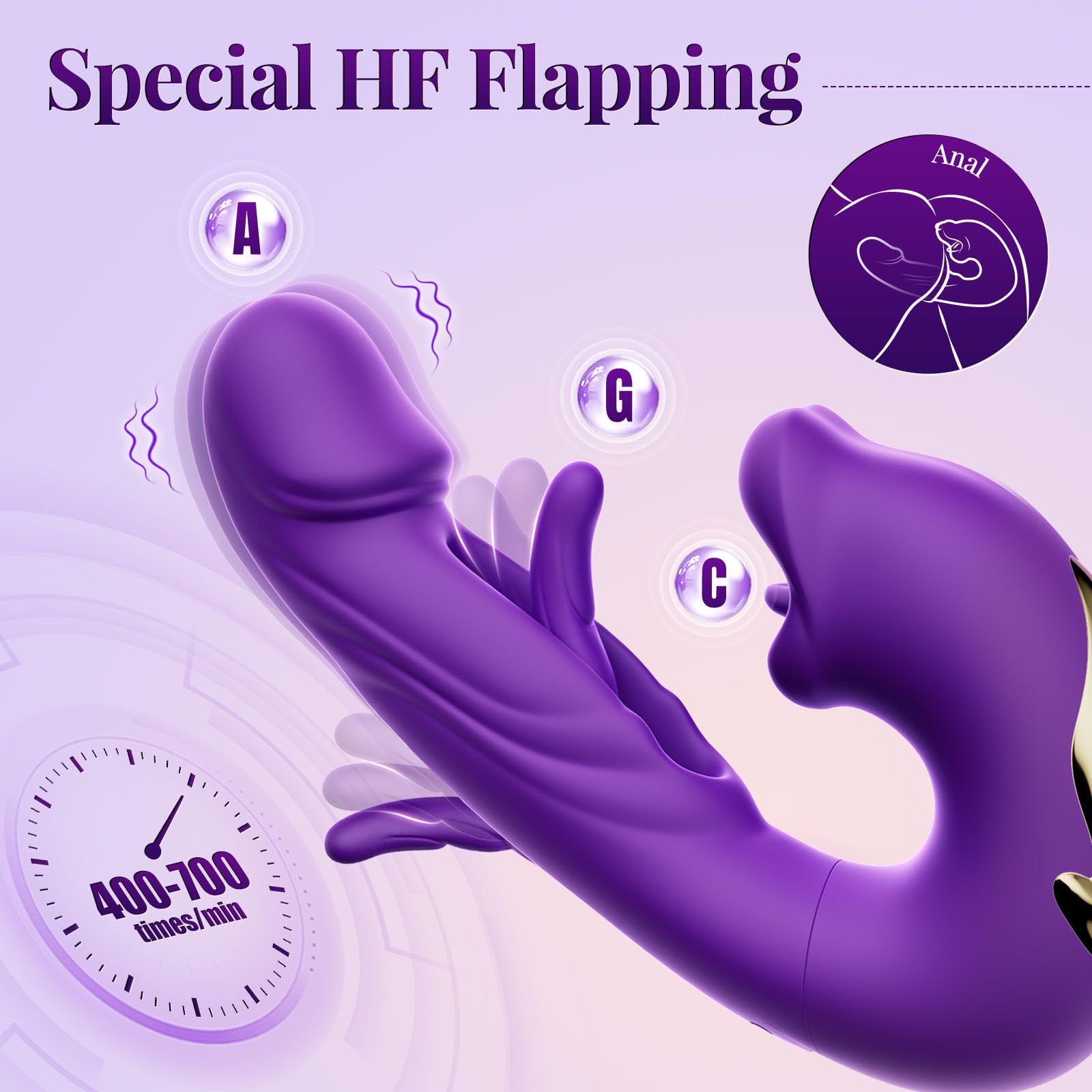 Flapping Vibrators Sex toy APP Remote control Vibrator with 7 Flapping&Licking Modes Adult toys Hollow Design Sex toys Vibrater for Women Thrusting Sex machine Vibrating Sex toys 4couples men & women