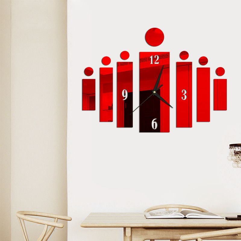DIY 3D Wall Clock Decor Living Room Hanging Mute Digital Mirror Home Office Fashion Sticker Clocks