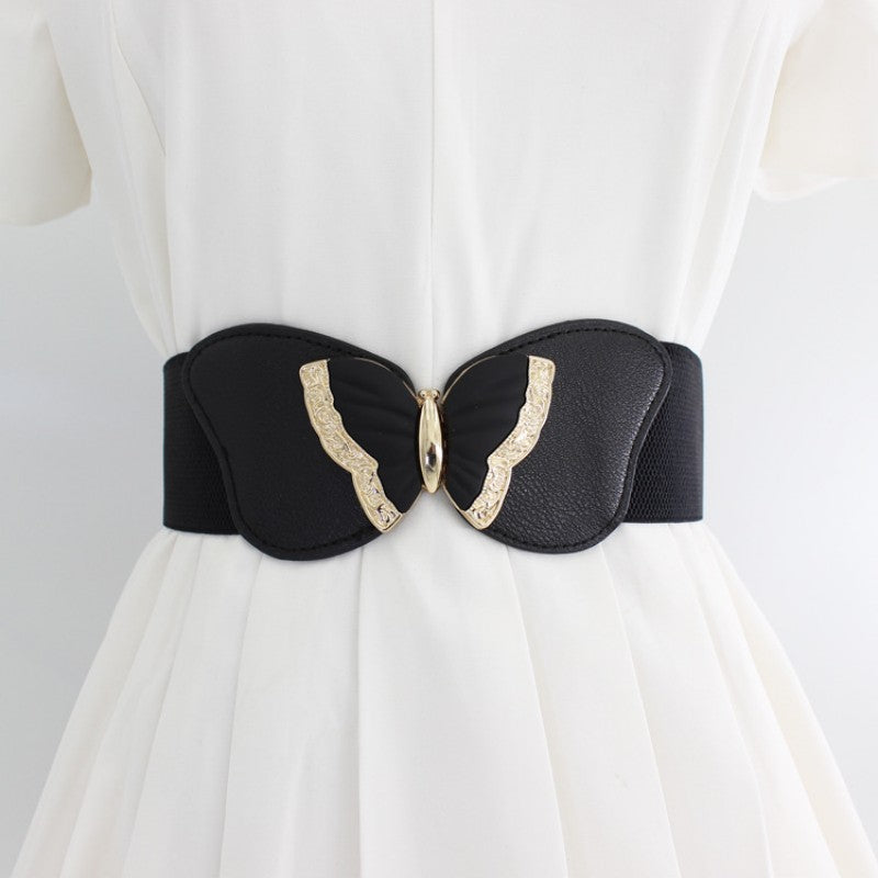 Fashion Women's Belt Elastic Waist Cover Belt Wide Belt Female Wide Waistban With Versatile Elastic Decoration Expands To size