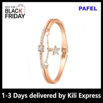 PAFEL Women Bracelets Fashion Lady Bracelet girl Classic Jewellery Female Crystal Bracelet Valentines Gift