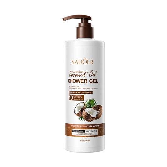 SADOER 500ml Coconut Body Wash Shower Gel Amino Acid Clean gently Nourishing skin Moisturizing Fragrance Shower Gel remove dirt Remove mites Moisturize the cuticle grease control
