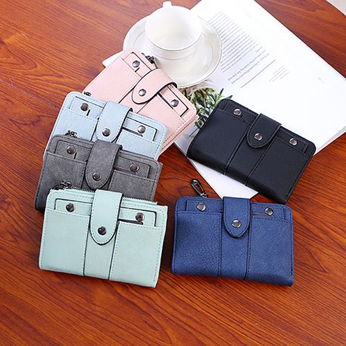 Women's stylish, frosted, flip-top, high-quality classic purse wallets is compact, delicate and practical
