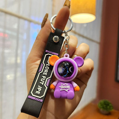 Traveling Space Bear Key Buckle Car Block Table Of Pendant Four Section Chain Dolls Little Gift Bags Bag Chain