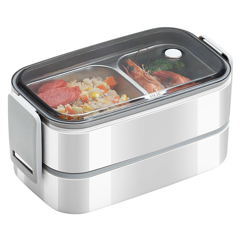 304 Stainless Steel Lunch Box for School Office 1/2 Layers Microwavable portable Grids bento Food Storage Containers