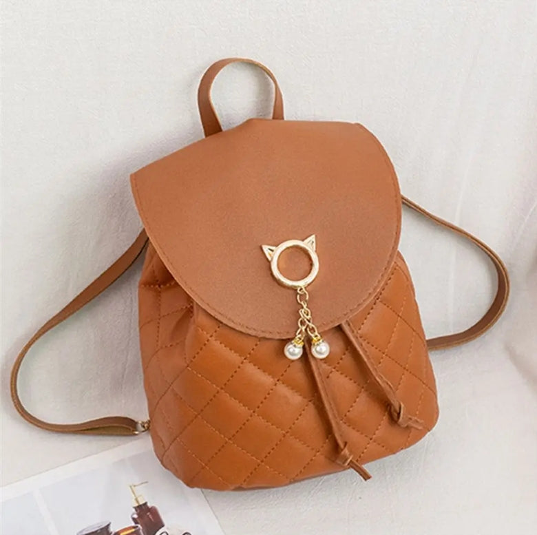 Fashion Women Mini Backpack PU Leather Cute Children Small Drawstring Backpacks Casual Student Bookbags