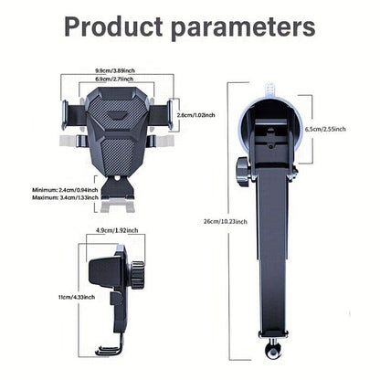 Sucker Car Phone Holder Mount Stand For GPS Telefon Mobile Cell Support For IPhone 13 12 11 Pro Xiaomi/Samsung 360-Degree Adjustable Suction Cup Car Phone Holder Horizontal And Vertical Screens