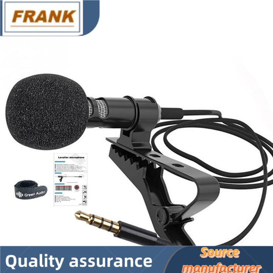 Frank 1set Microphone Clip-on Collar Tie Mobile Phone Lavalier Microphone Mic Laptop Tablet Recording