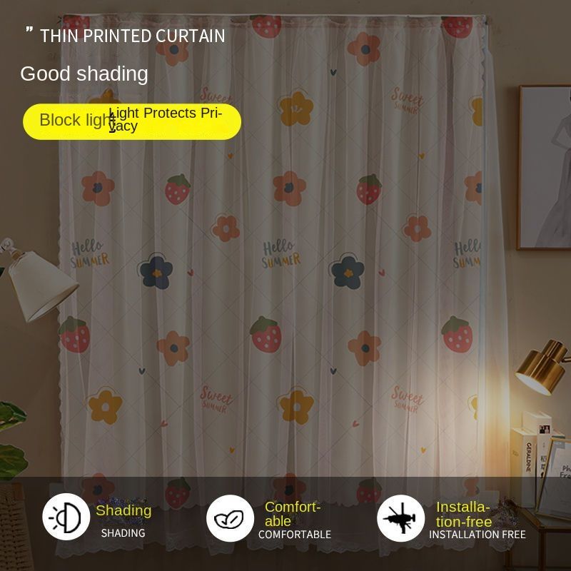 1pcs Punch-free Velcro Door Curtain For Door Window Curtains Protec tive For Living Room Bedroom Window Curtains Protective