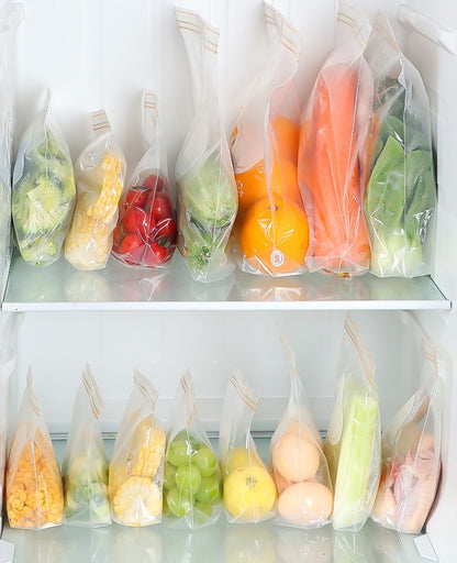 30pcs/20pcs/15pcs Zip Bags Ziplock Fridge Storage Bags Double-layer Zipper Food Storage Bag For Food Fefrigerator Sealed Bag Kitchen Storage