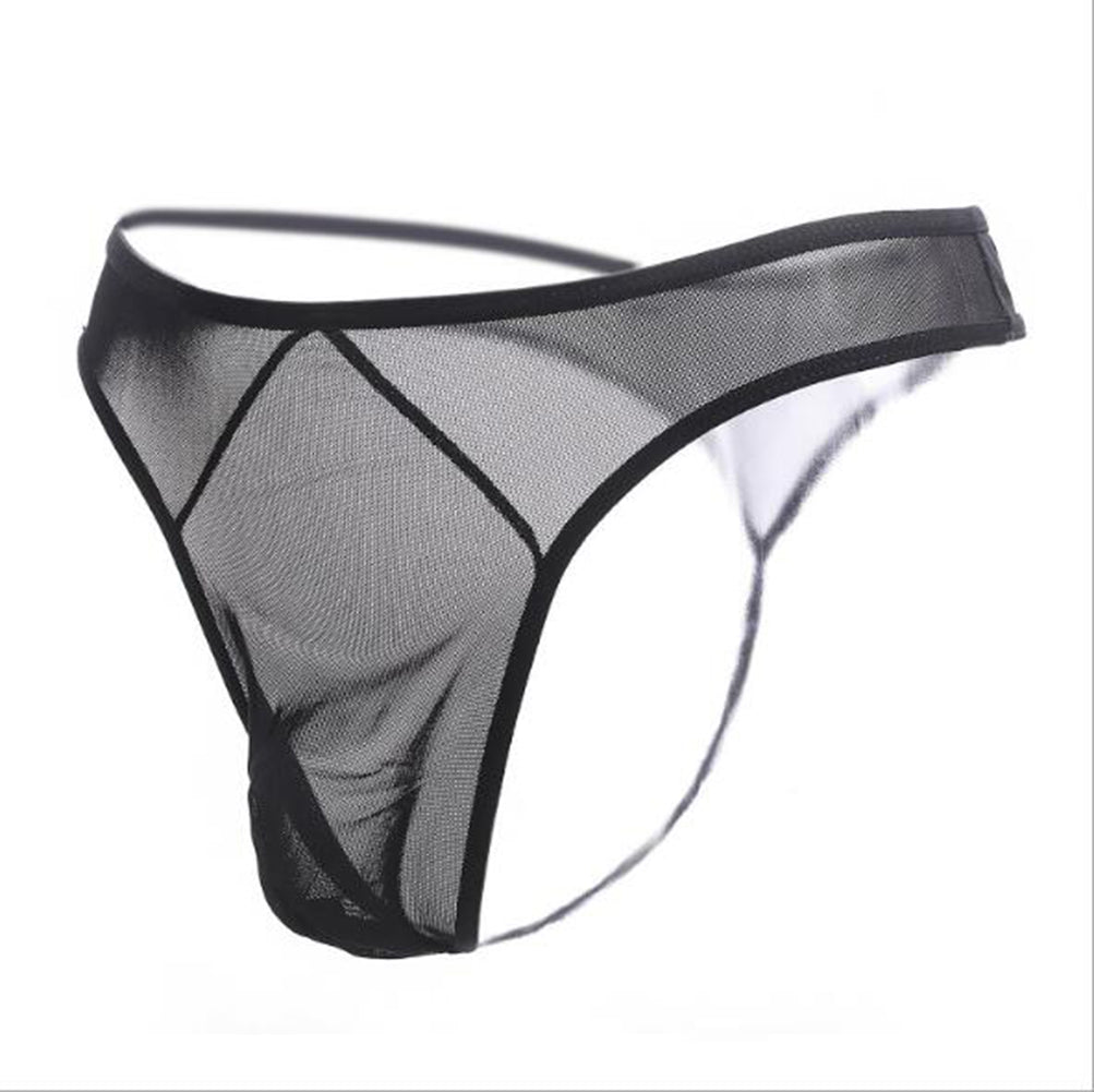 Men 3 Colors Pack Ice Silky Underwear Breathable Sexy See Through Comfortable Brief Thong Valentine Gift for Boyfriend Husband