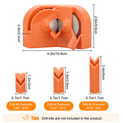 Multipurpose Drill Bit Grinding Sharpener for All Bits(5/64''- 5/8''), High-Speed Steel, Masonry, Carbide, Cobalt & Tin-Coated Drill Bits