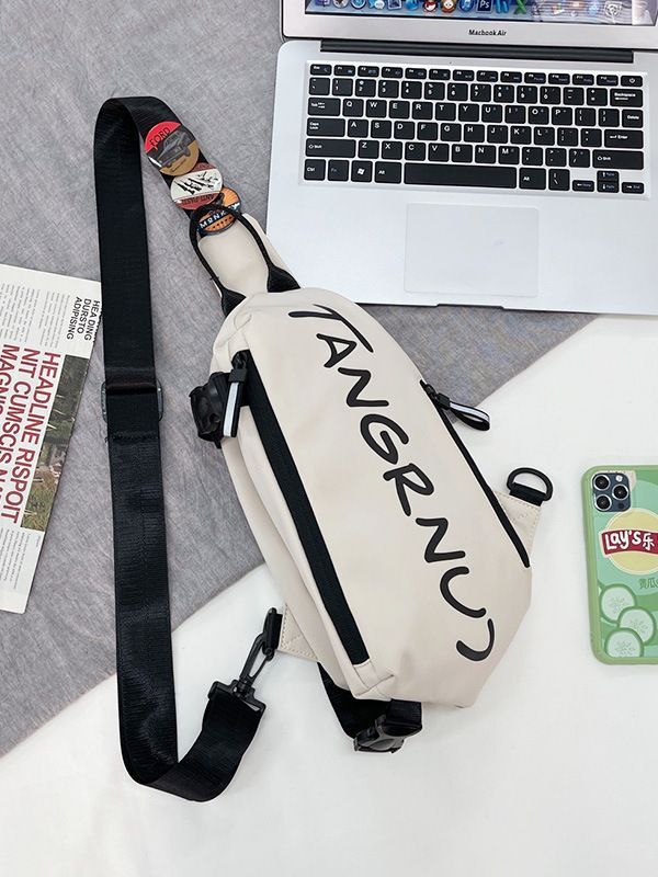 Men's fashion trendy brand crossbody bag, men's casual sports large capacity high-end single shoulder bag, women's Japanese chest bag