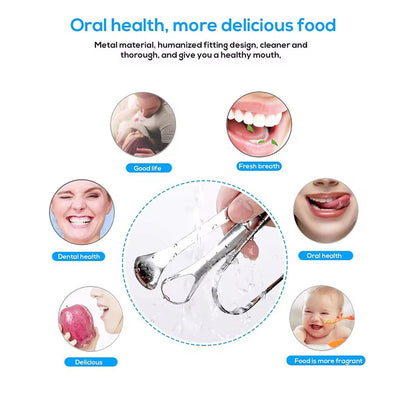 3 Pcs/set Stainless Steel Tongue Scraper Metal Tongue Cleaner Reusable & Eco-friendly Tongue Brush Fresh Breath With Travel Box