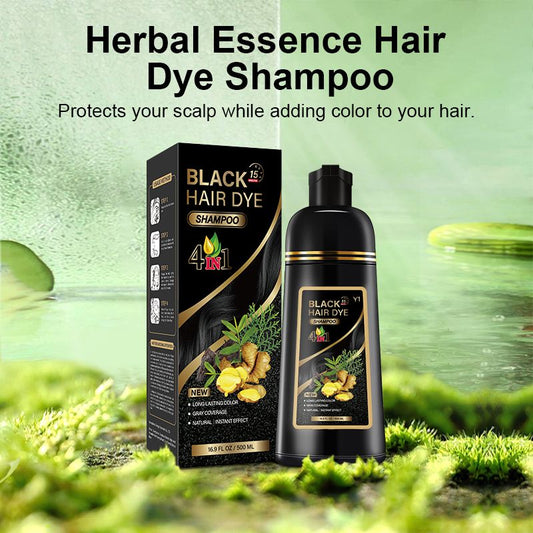 500ml Quick Organic Hair Color Shampoo - Dark Hair Dye with Plant Essence, Covers Gray (Black, Coffee, Deep Coffee)