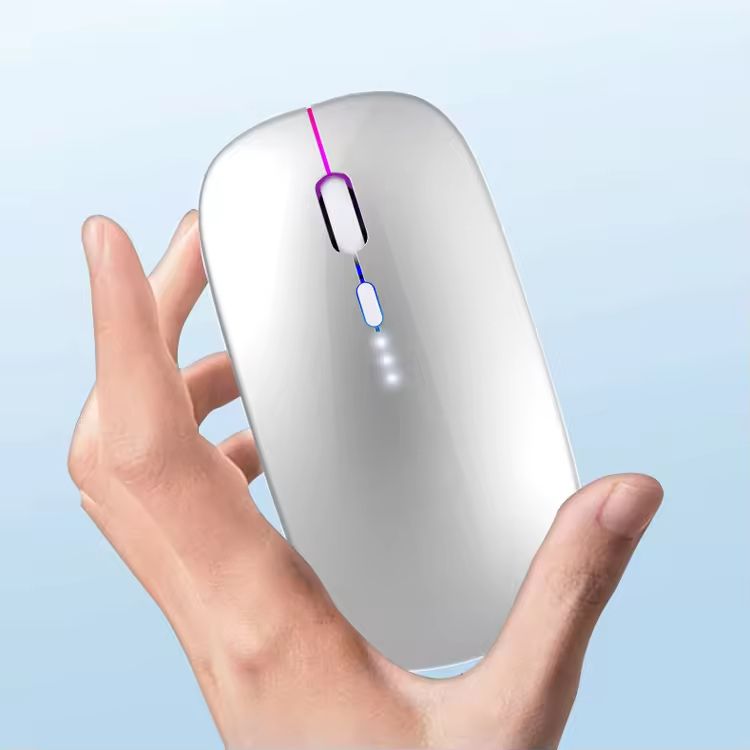 ZHJH Dual-mode gaming mouse with battery display Bluetooth wireless mouse Rechargeable silent luminous mouse suitable for tablets and computers