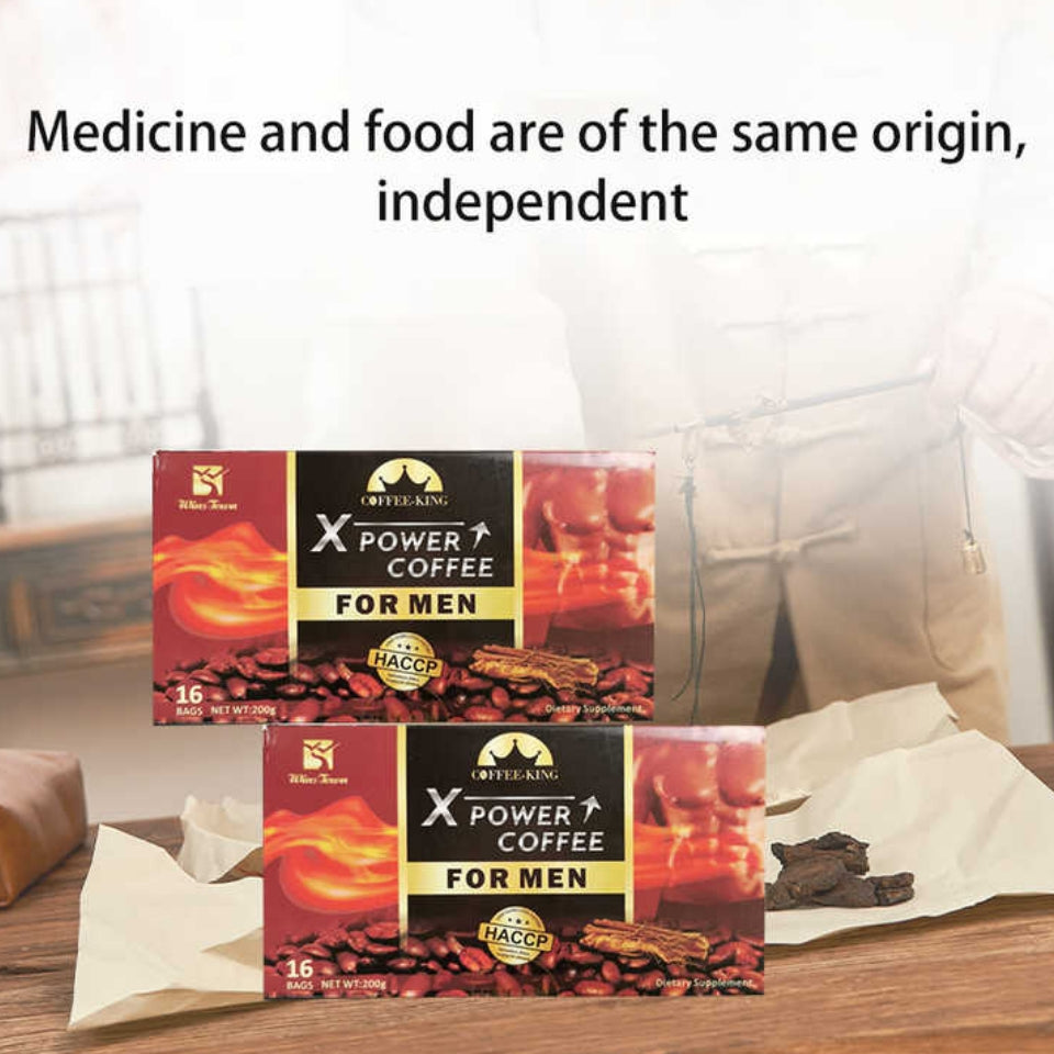 XPower Coffee for Men Wins Town Coffee King Dietary Supplement Maca Ginseng Male Enhance Healthy Energy Libido Power X Powder
