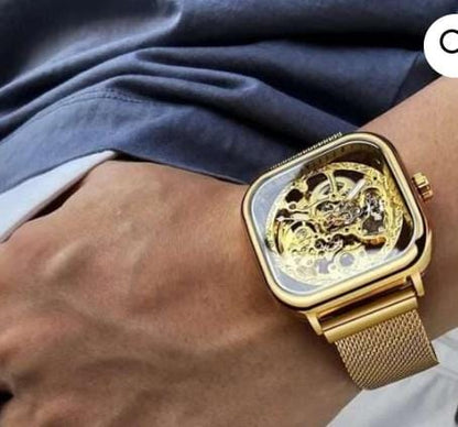 Forsining Automatic Watch – Skeleton Dial Self-Winding Mechanical Men’s Timepiece, Stainless-Steel Case, Luminous Hands, Leather/Mesh Strap Options, 3ATM Water Resistant, Gift Box (FS Series)