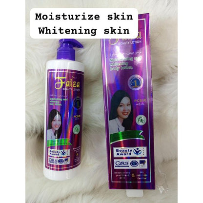 Faiza Moisturizing And Whitening Body Lotion Remove Dark Circles Acne Wrinkles Freckles and Moisturizing Lotion 400ml Evens Skin Tone Clear and Smoother Skin