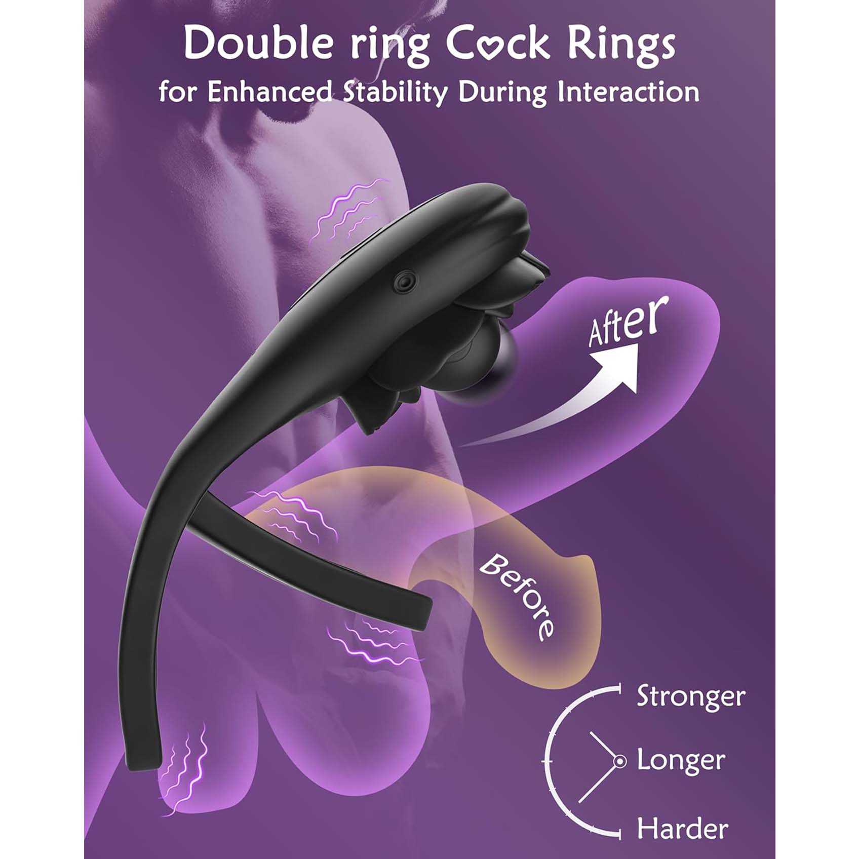 Male Cock Ring APP Virbator with Clitoral Anal Stimulator Remote Control Vibrating Dong Penis Ring G Spot Clitoral Pleasure Masturbation Prolonged Ejaculation Enhancing Sex Toy Gift for Men Couples