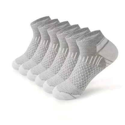 6 Pack Men's Ankle Socks, Cushion Running Athletic Socks, Breathable Sports Low Cut Socks