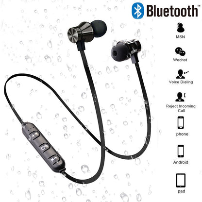 Magnetic Bluetooth Earphones Sports Wireless Earbuds Super Bass With Mic For All Smart Phones Stereo Sports Waterproof Earbuds Wireless in-ear Headset with Mic