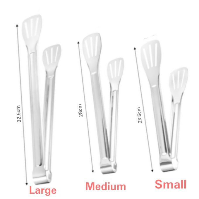 1Pc Stainless Steel Tongs for Kitchen Cooking Serving Turning Holding BBQ Food Buffet Bread Grill Salad
