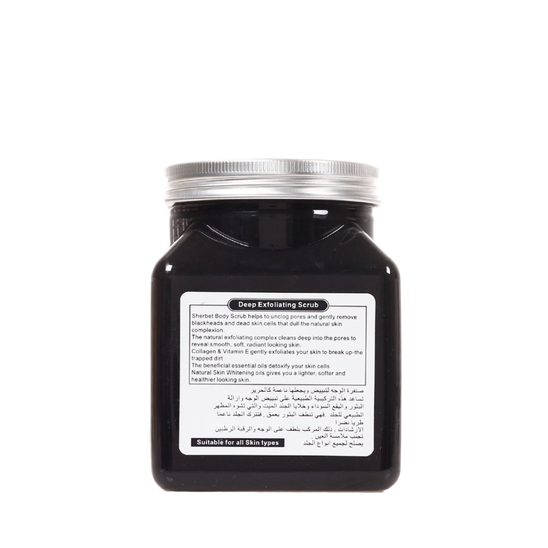 Wokali Charcoal Sherbet Body Scrub, 500ml - Deep Exfoliating Brightening Smoothening Skin
