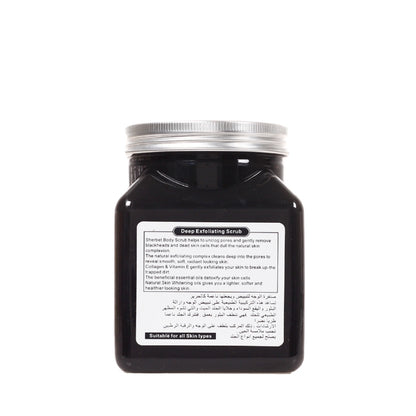 Wokali Charcoal Sherbet Body Scrub, 500ml - Deep Exfoliating Brightening Smoothening Skin