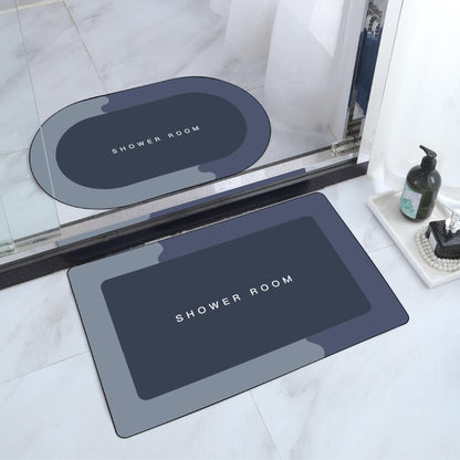 2PCSBathroom non slip floor mat, entrance foyer absorbent floor mat, cross-border household bathroom printed foot mat