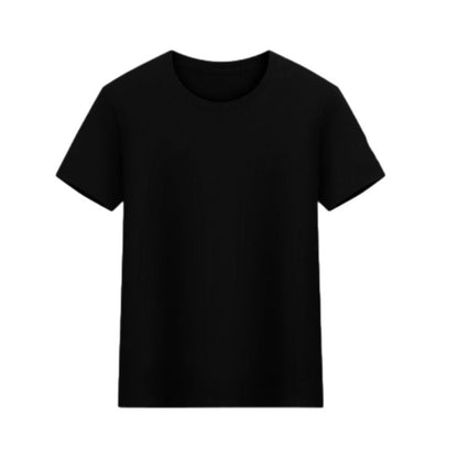 2PC Size M -2XL white+black men's short sleeve clothing boys casual round neck T-shirt youth tops students half sleeve slim clothes