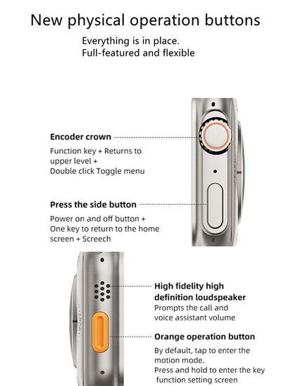 RichRipple U9 Ultra Smart Watch Strap 49mm 2.01 Inch Full Touch Screen Sports Fitness Watch IP68 Waterproof Bluetooth Smart Watch