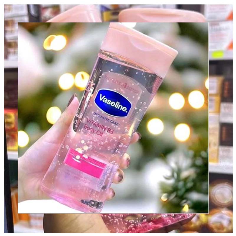 3 Packs Vaseline Vitamin B3 Body Oil 200 ml – Lightweight, Fast-Absorbing Brightening Oil with Niacinamide for Soft, Hydrated, Even-Tone Skinz