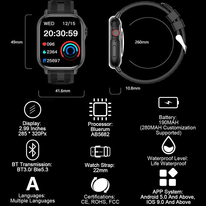 B05 Smartwatch Health Monitoring Watches Waterproof Sport Fitness Bracelet New Arrivals Smart Watch Bluetooth Calling Heart Rate Monitor Smart Watch For Smart Phones