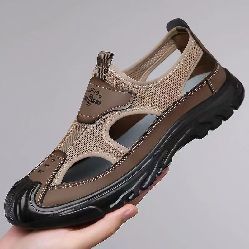 Summer sandals mesh cloth head breathable Shoes hollow-out outdoor casual all-match non-slip sandals