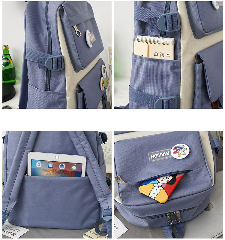 【with toys】5Pcs/set Backpacks & Bookbags School bags Women's Bags Handbags Shoulder bag Messenger bag Pencil bag Coin Pocket