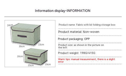 Gray Household Imitation Linen Foldable Dustproof Storage Box With Lid Multifunctional Sorting Organization Box For Clothes Sundrie