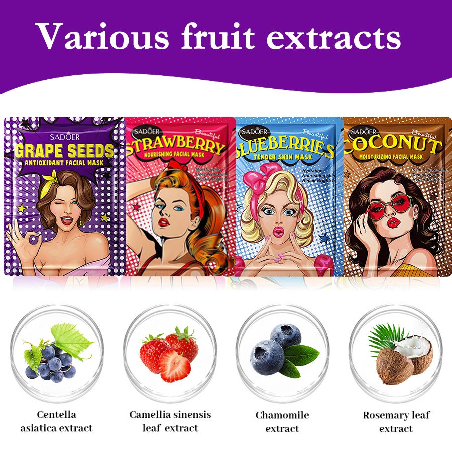 9 PCS Facial Mask Moisturizing Repair Brightening Tender Anti Oxidant Face Care Skin Care