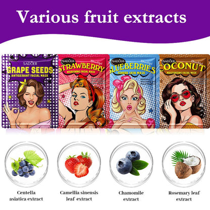 9 PCS Facial Mask Moisturizing Repair Brightening Tender Anti Oxidant Face Care Skin Care