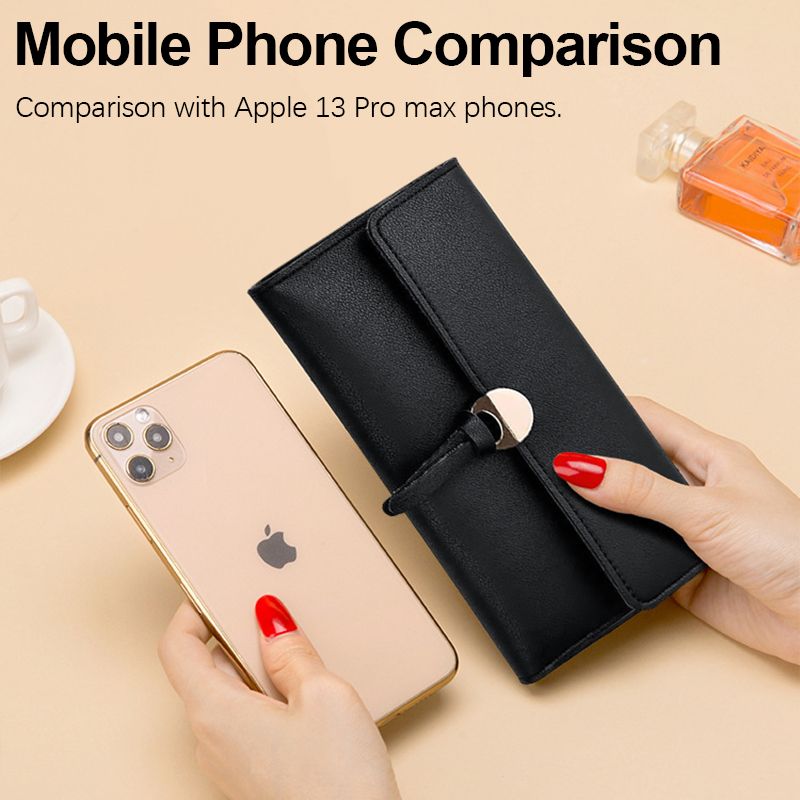 Women Long Wallet Ladies Coin Purse Tri-fold Wallet Card Case Black Wallet