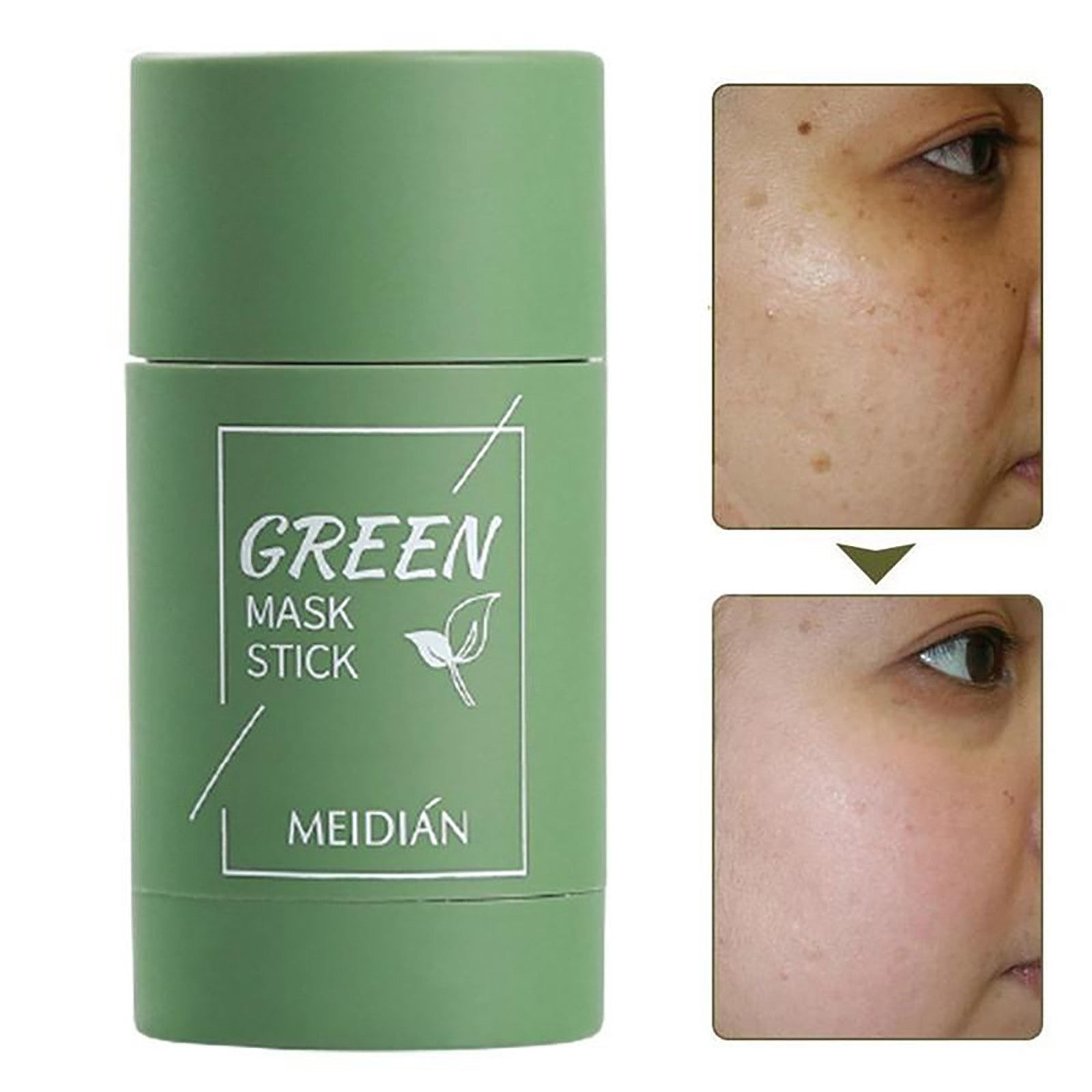Green Tea Cleansing Solid Facial Mask Moisturizing Nourishing Whitening Shrink Pores No Wash Sleep Care Oil Control Anti-Acne Clean Blackhead Face Mask