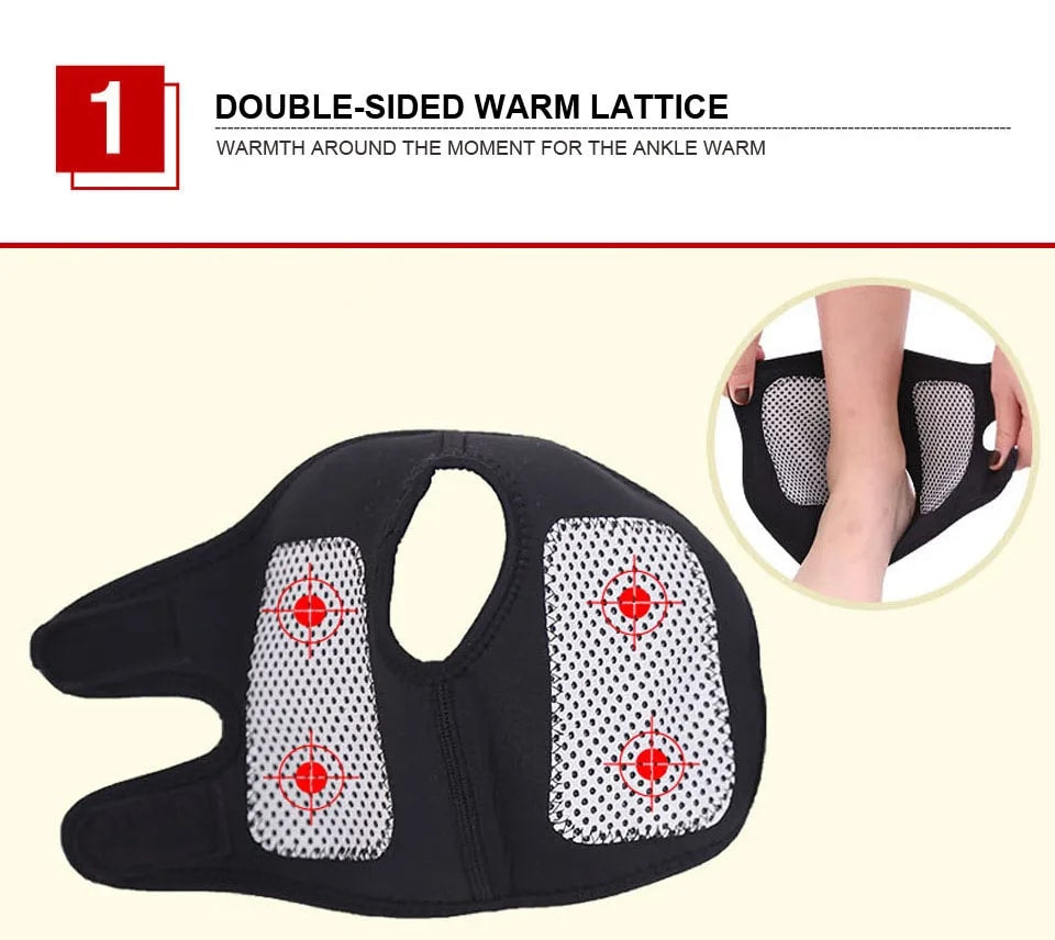 1Pair Tourmaline Self heating Far Infrared Magnetic Therapy Ankle Care belt Support Brace Heel Massager Foot Health Care