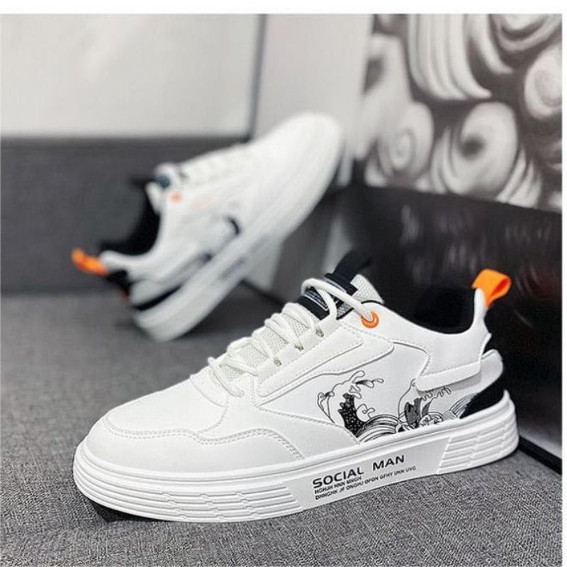 Men's Front Lace-Up Waterproof Lightweight Fine Workmanship Casual Student Skateboarding Sneakers