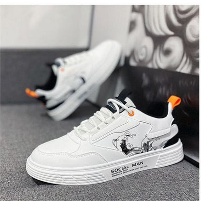 Men's Front Lace-Up Waterproof Lightweight Fine Workmanship Casual Student Skateboarding Sneakers