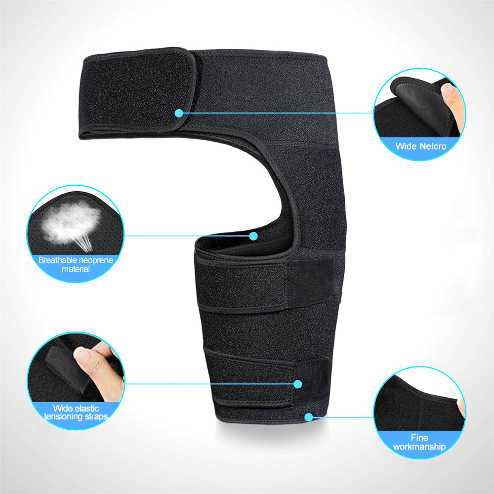 Man Hip Support Braces Compression Brace for Hip Thigh with Adjustable Strap Groin Support Braces Sciatica Pain Relief Wrap Health Care
