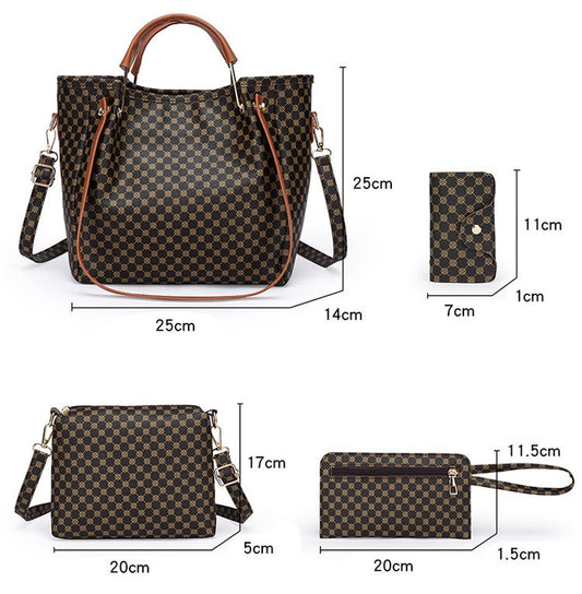 4pcs Women's handbag crossbody bag wallet card bag set