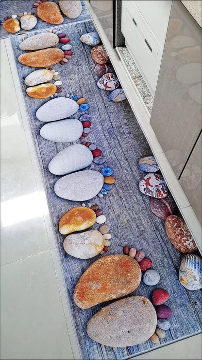 2 Pieces Kitchen Rugs Set Non Slip Kitchen Mat Rubber Backing Mat Slip Kitchen Mats and Rugs Waterproof Kitchen Rug Ergonomic Comfort Standing Mat